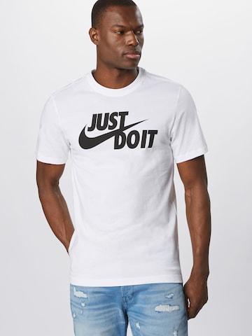 Nike Sportswear Regular fit Shirt 'Swoosh' in Wit: voorkant
