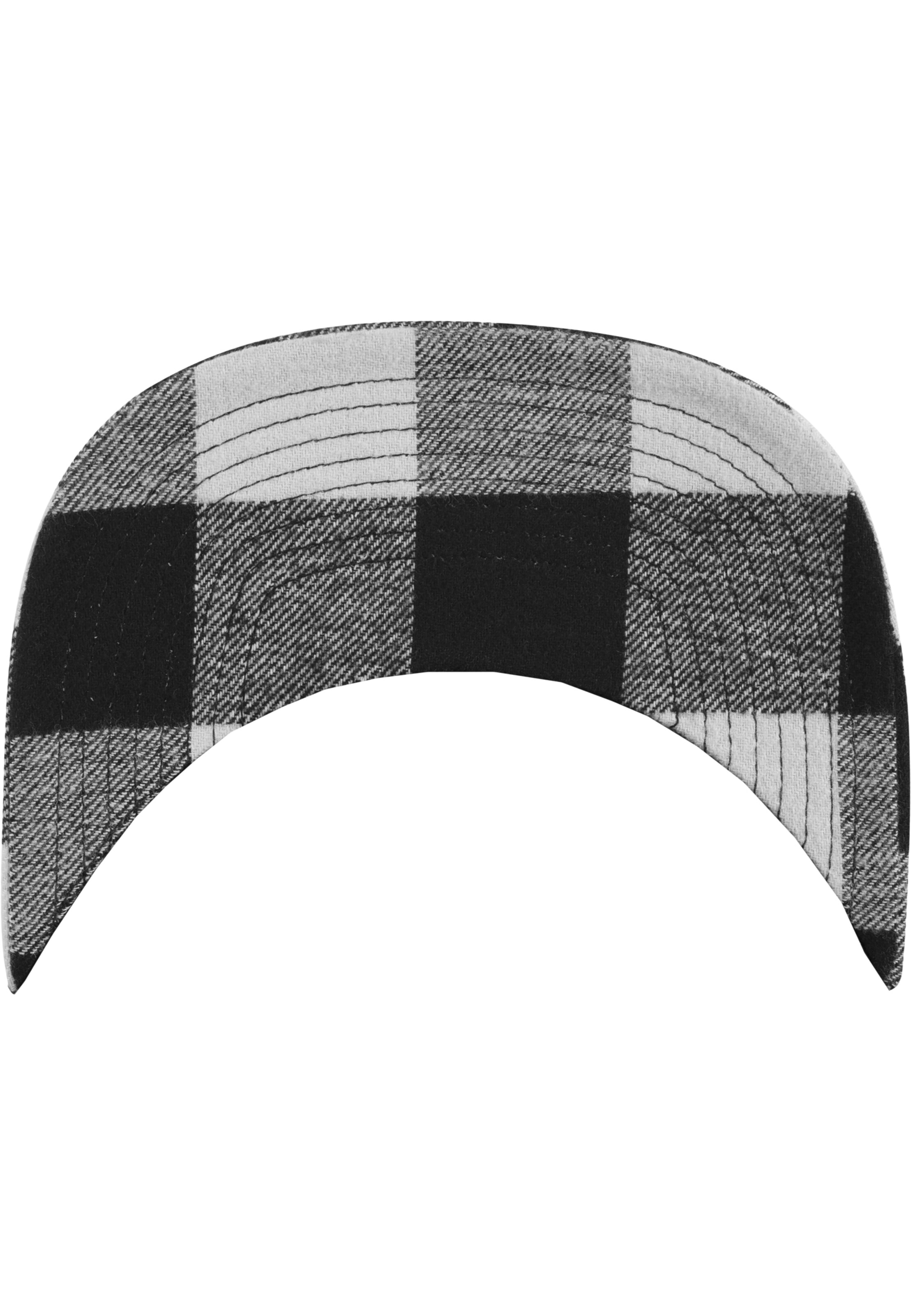 Flexfit Cap 'Checked Flanell Peak' in Schwarz