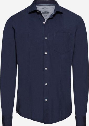 Coupe slim Chemise s.Oliver en bleu : devant