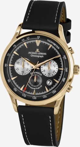 Jacques Lemans Analog Watch 'Retro Classic' in Black: front