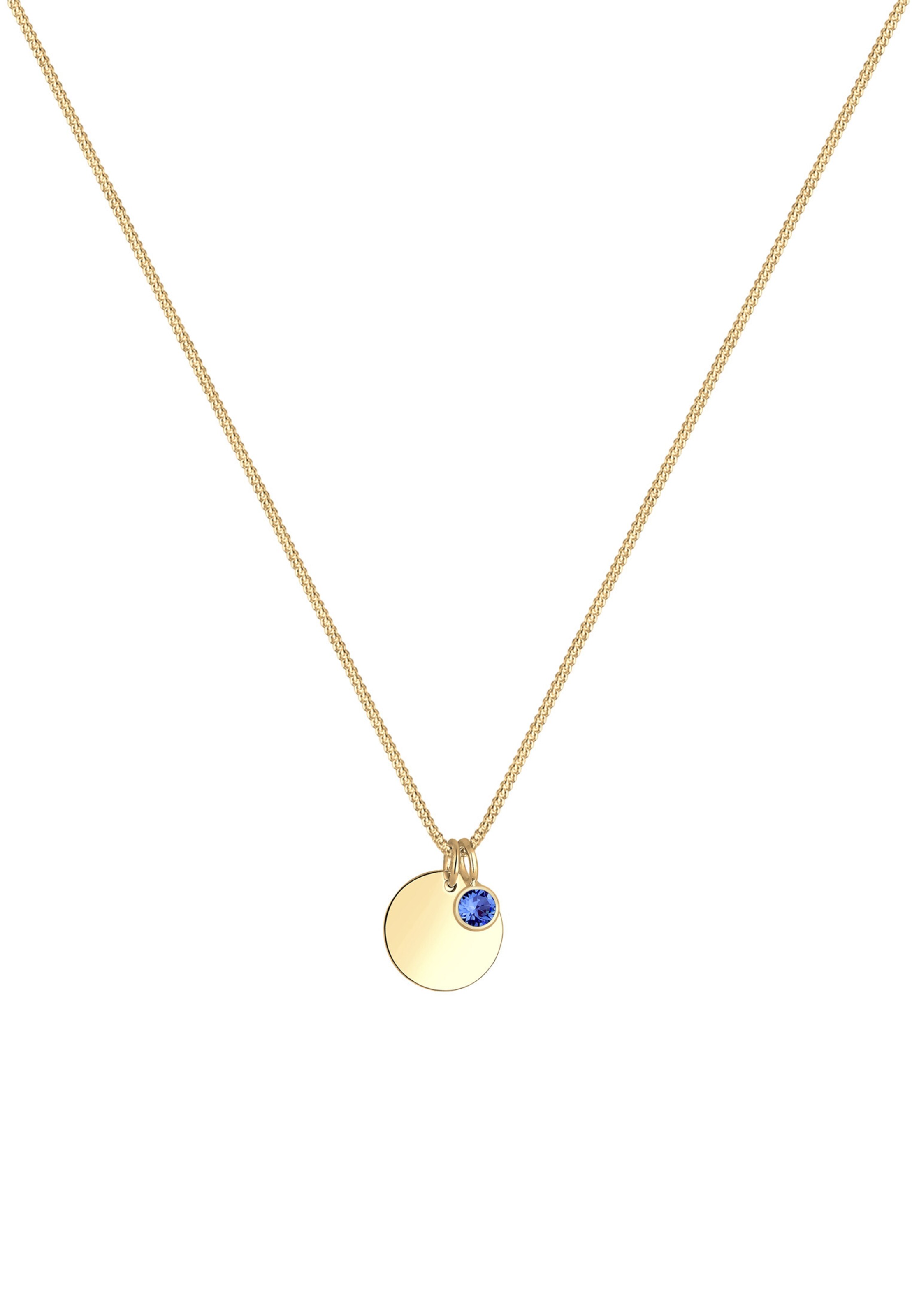 ELLI Halskette 'Geburtsstein' in Gold: Vorderseite