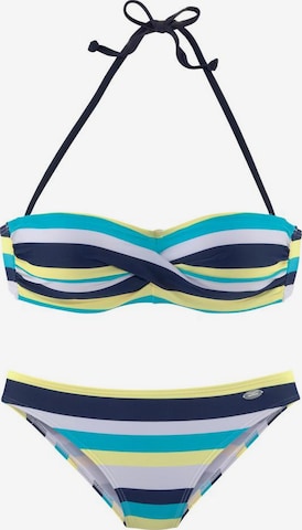 VENICE BEACH Bandeau Bikini in Blauw: voorkant