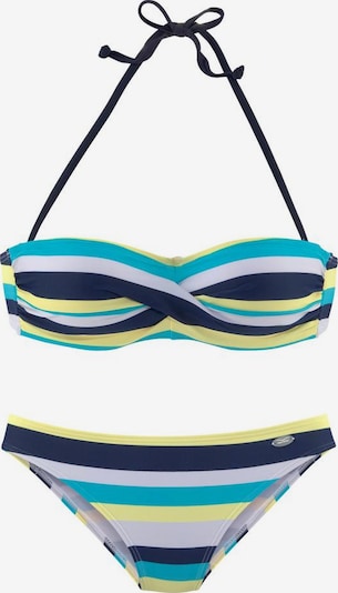 VENICE BEACH Bikini en bleu marine / bleu clair / jaune / blanc, Vue avec produit