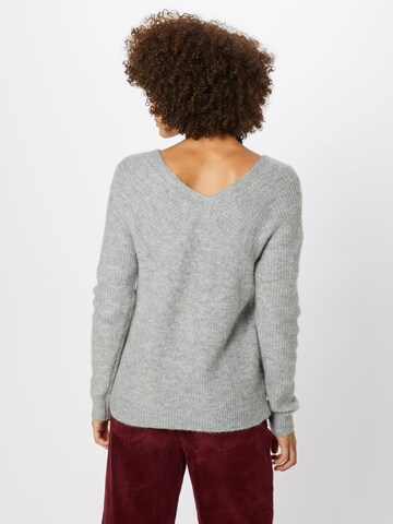 VILA Pullover 'VIDISA KNIT WOOL V-NECK L/S TOP' in Grau: Rückseite