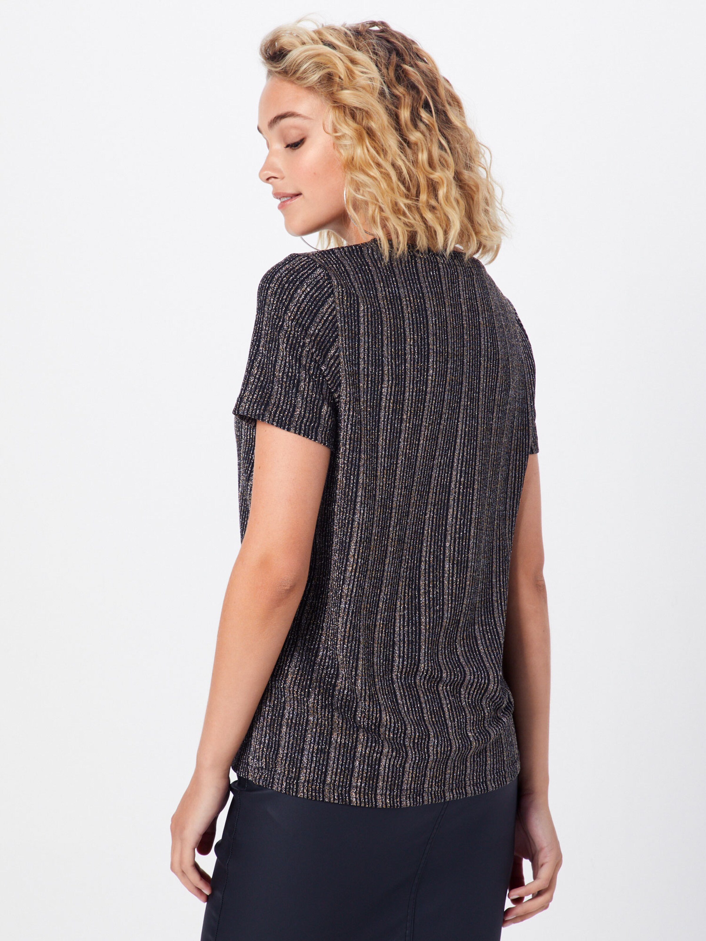 PIECES T-shirt 'PCJOLIE SS TOP' en or / noir: Vue de dos