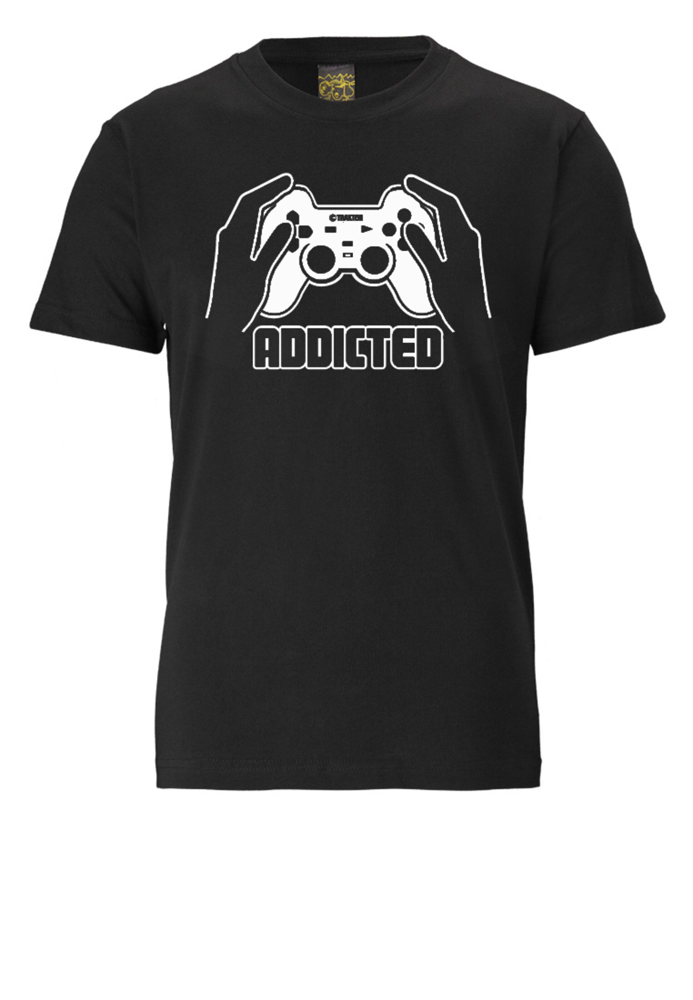 LOGOSHIRT Shirt 'ADDICTED' in Black: front