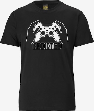LOGOSHIRT T-Shirt 'ADDICTED' in Schwarz: predná strana