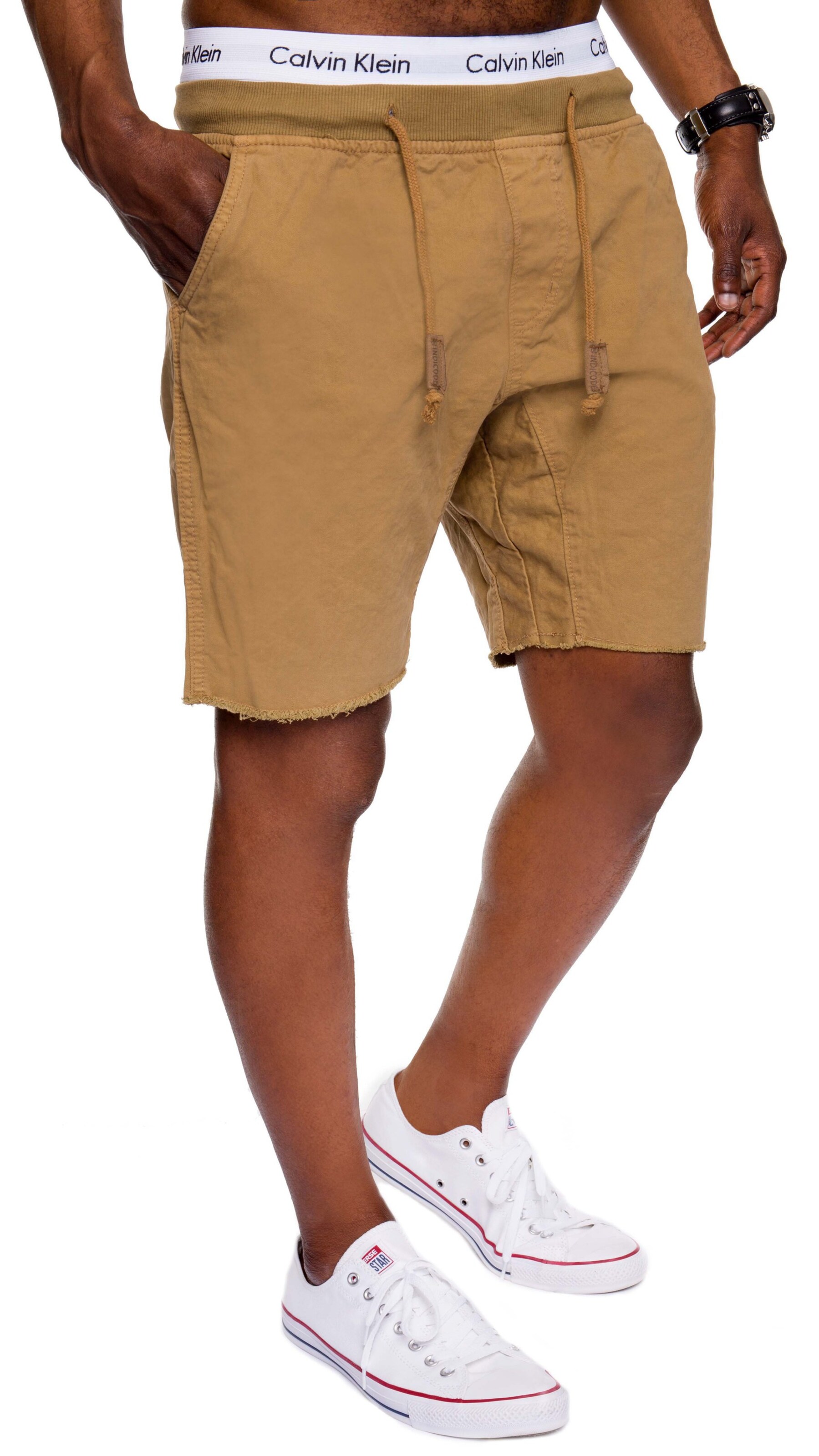 INDICODE JEANS Loose fit Chino Pants 'Carver' in Beige