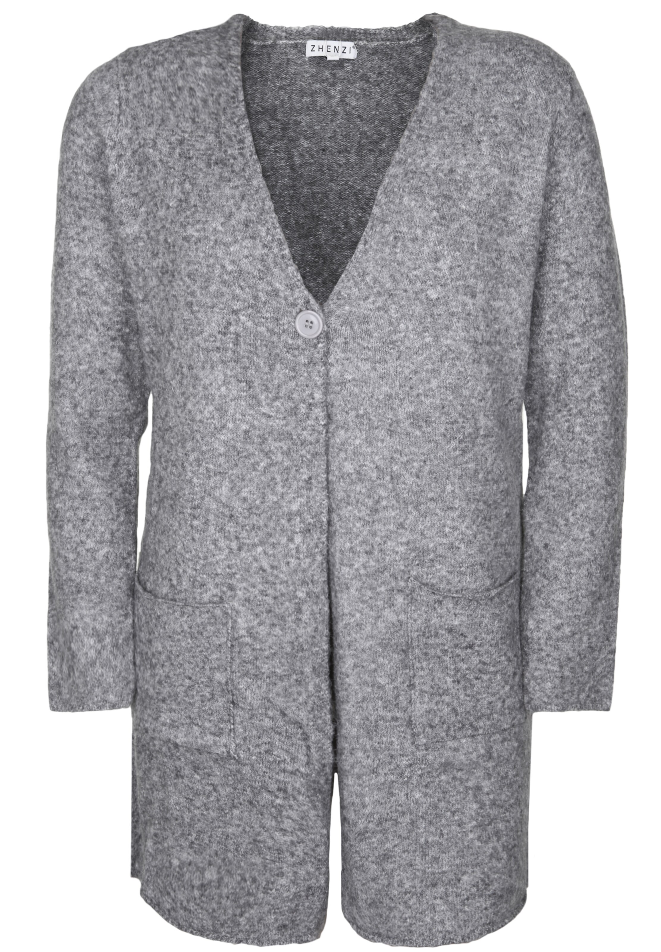 Zhenzi - Gebreid vest 'BILBOE' in de kleur Grijs