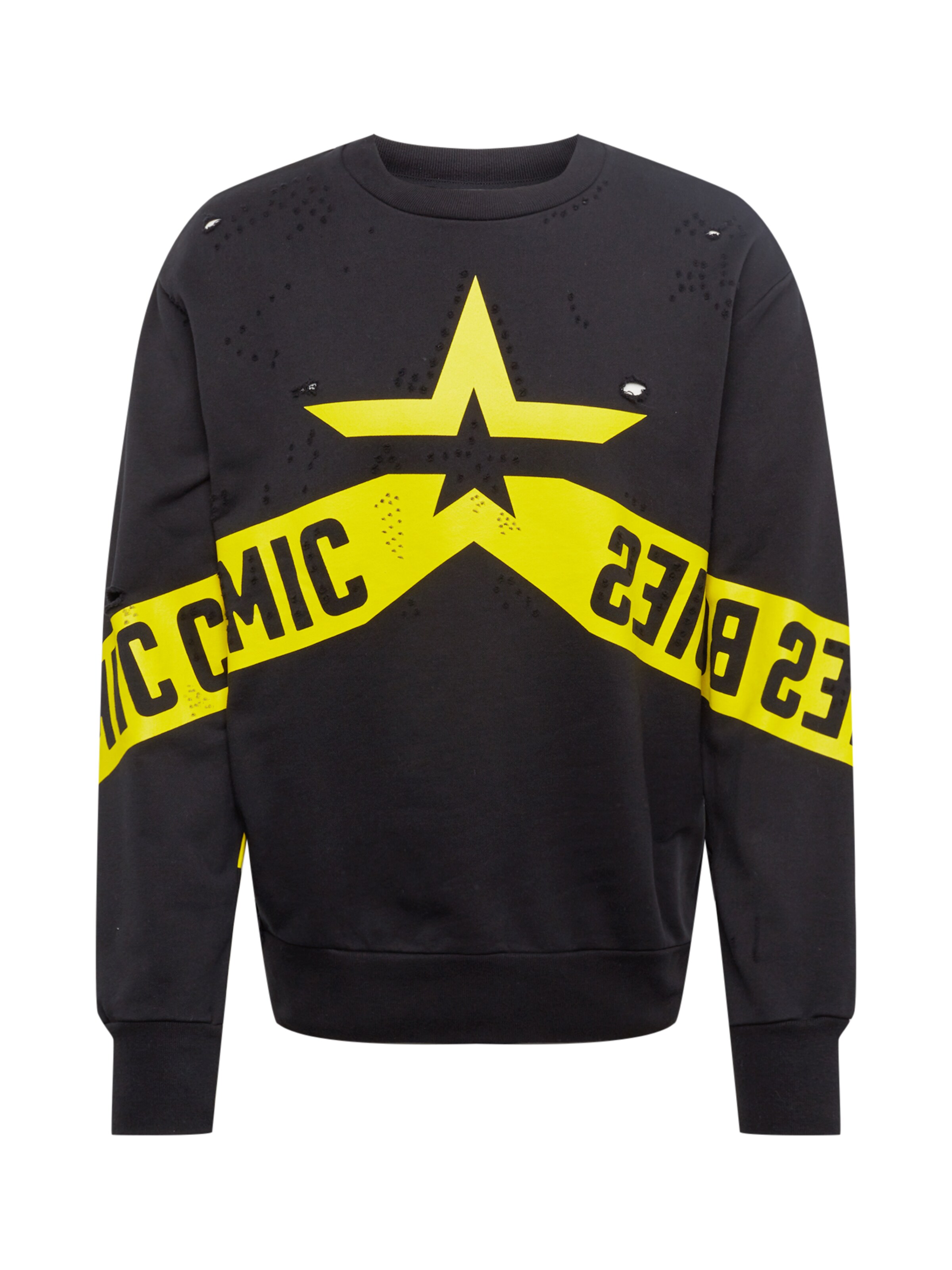 DIESEL - Sweatshirt 'S-BAY-HOLES' in de kleur Donkergeel