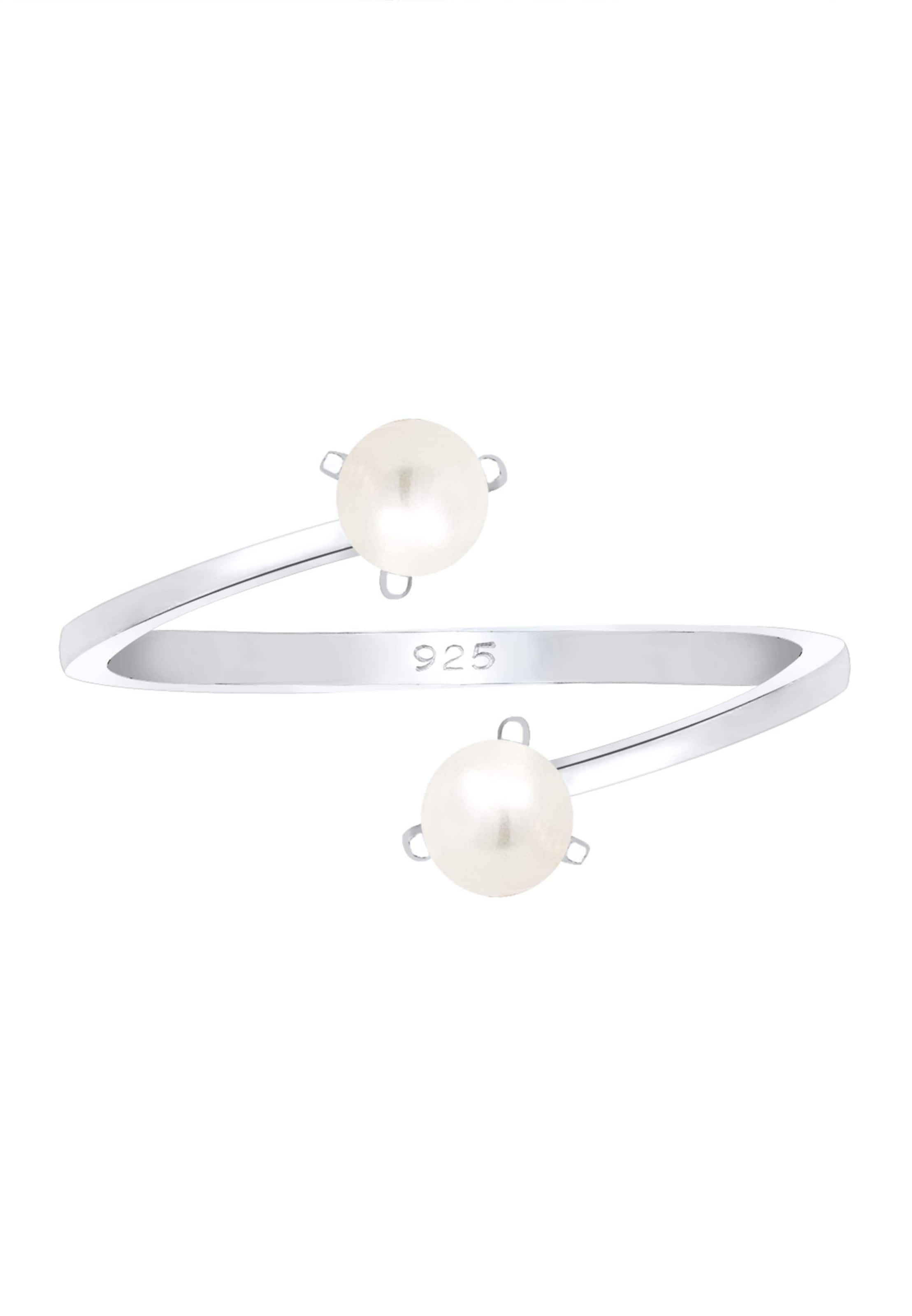 ELLI Ring 'Perle' in Silber: Vorderseite