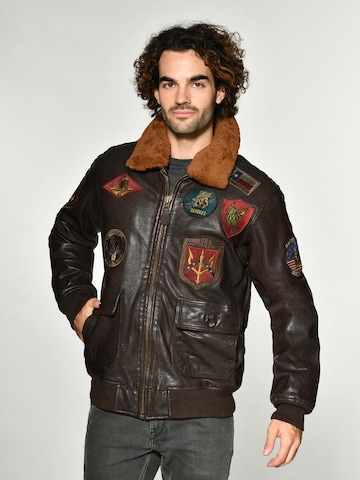 TOP GUN Between-Season Jacket 'Seabees' in Brown: front