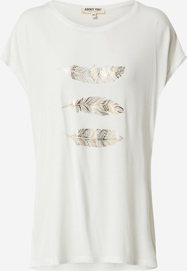 ABOUT YOU T-shirt 'Antoinetta' en crème / or / blanc, Vue avec produit