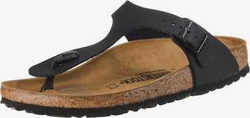 BIRKENSTOCK T-bar sandals 'Gizeh' in Black: front