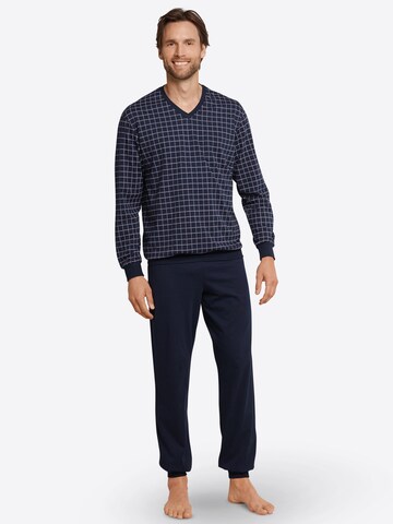 SCHIESSER Pajamas long in Blue: front