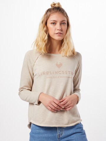 LIEBLINGSSTÜCK Sweatshirt 'Cathrina' in Beige: front