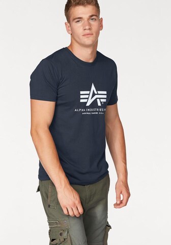 T-Shirt ALPHA INDUSTRIES en bleu : devant