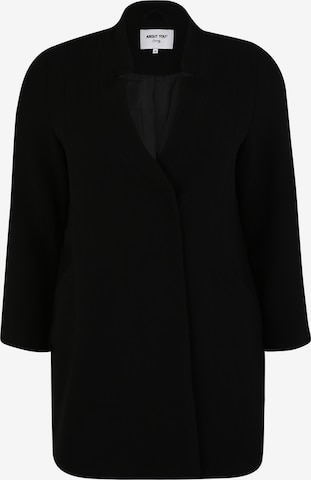 ABOUT YOU Curvy Between-Seasons Coat 'Cim' in Black: front