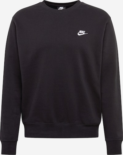 Megztinis be užsegimo 'Club Fleece' iš Nike Sportswear, spalva – juoda / balta, Prekių apžvalga