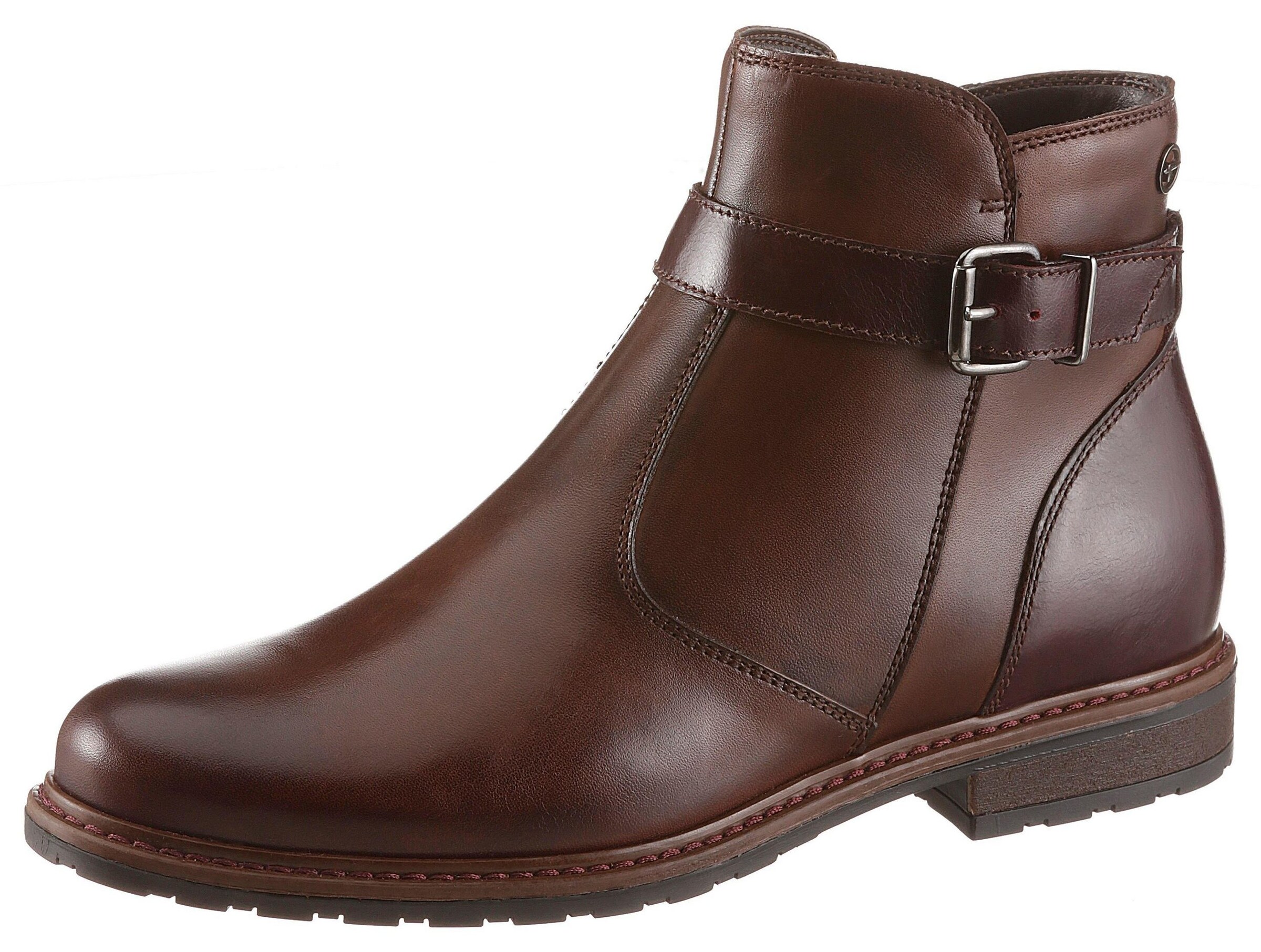 TAMARIS - Enkellaarsjes 'Belin' in de kleur Cognac