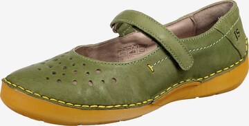 JOSEF SEIBEL Ballet Flats with Strap 'Fergey 77' in Green: front