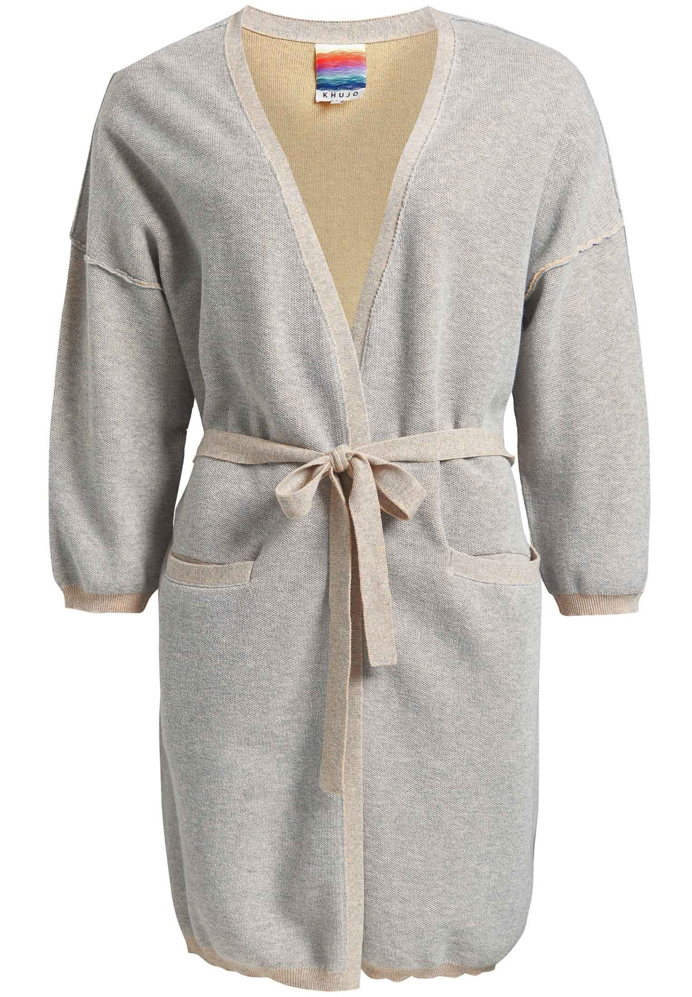 khujo - Gebreid vest 'Patsy' in de kleur Lichtgrijs