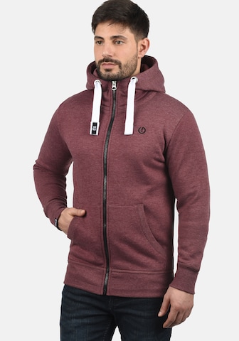 !Solid Zip-Up Hoodie 'Benn High-Neck' in Red: front