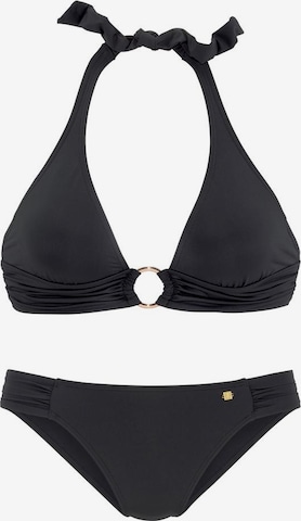 JETTE Triangel Bikini i sort: forside