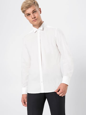 Slim fit Camicia business di OLYMP in bianco: frontale