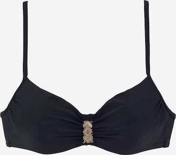 LASCANA T-Shirt Bikinitop 'Ella' in Schwarz: predná strana