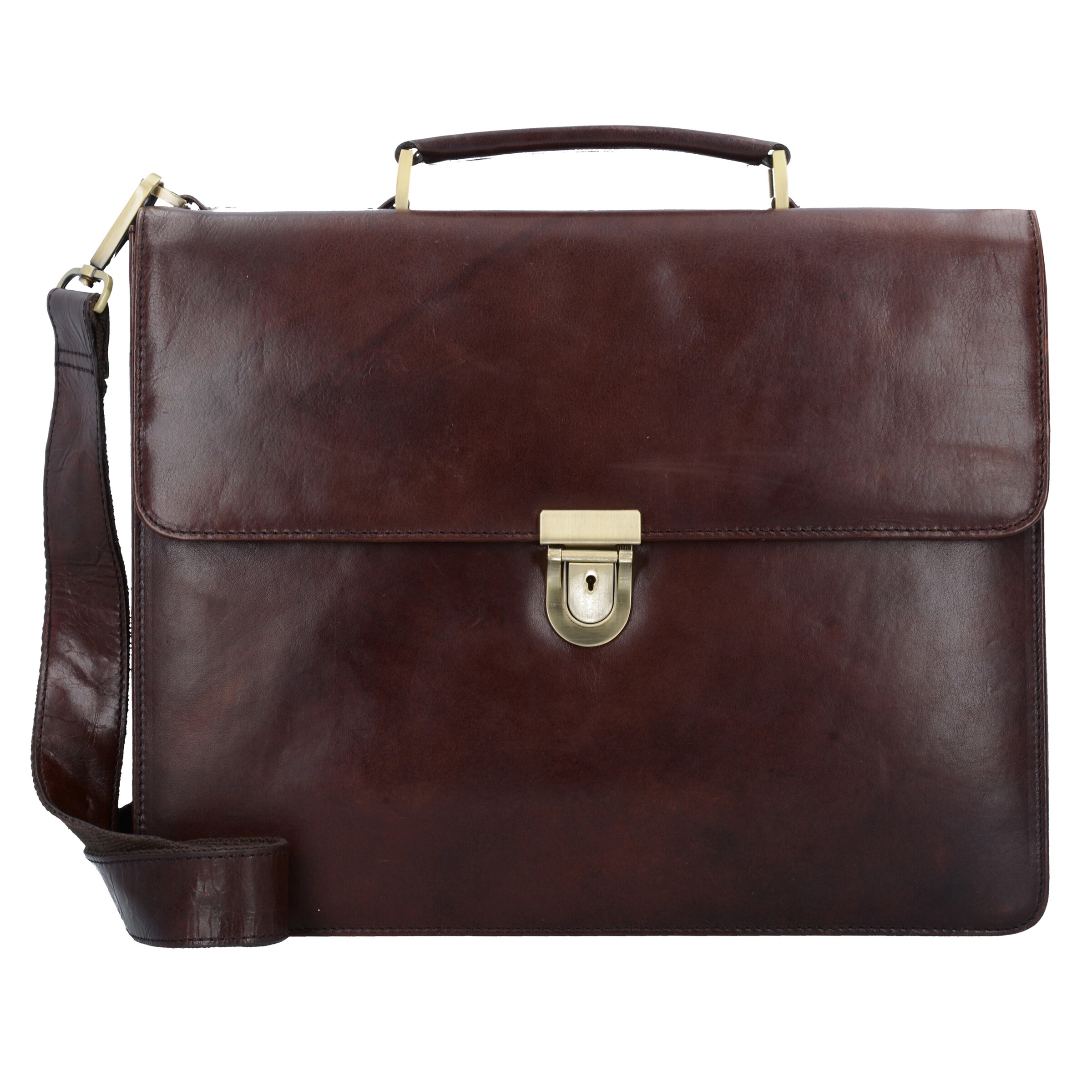 LEONHARD HEYDEN Document bag 'Cambridge' in Brown: front