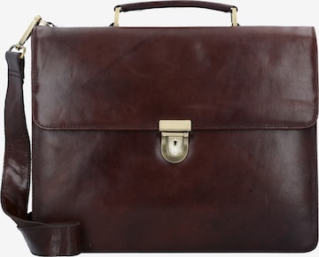 LEONHARD HEYDEN Document Bag 'Cambridge' in Brown: front