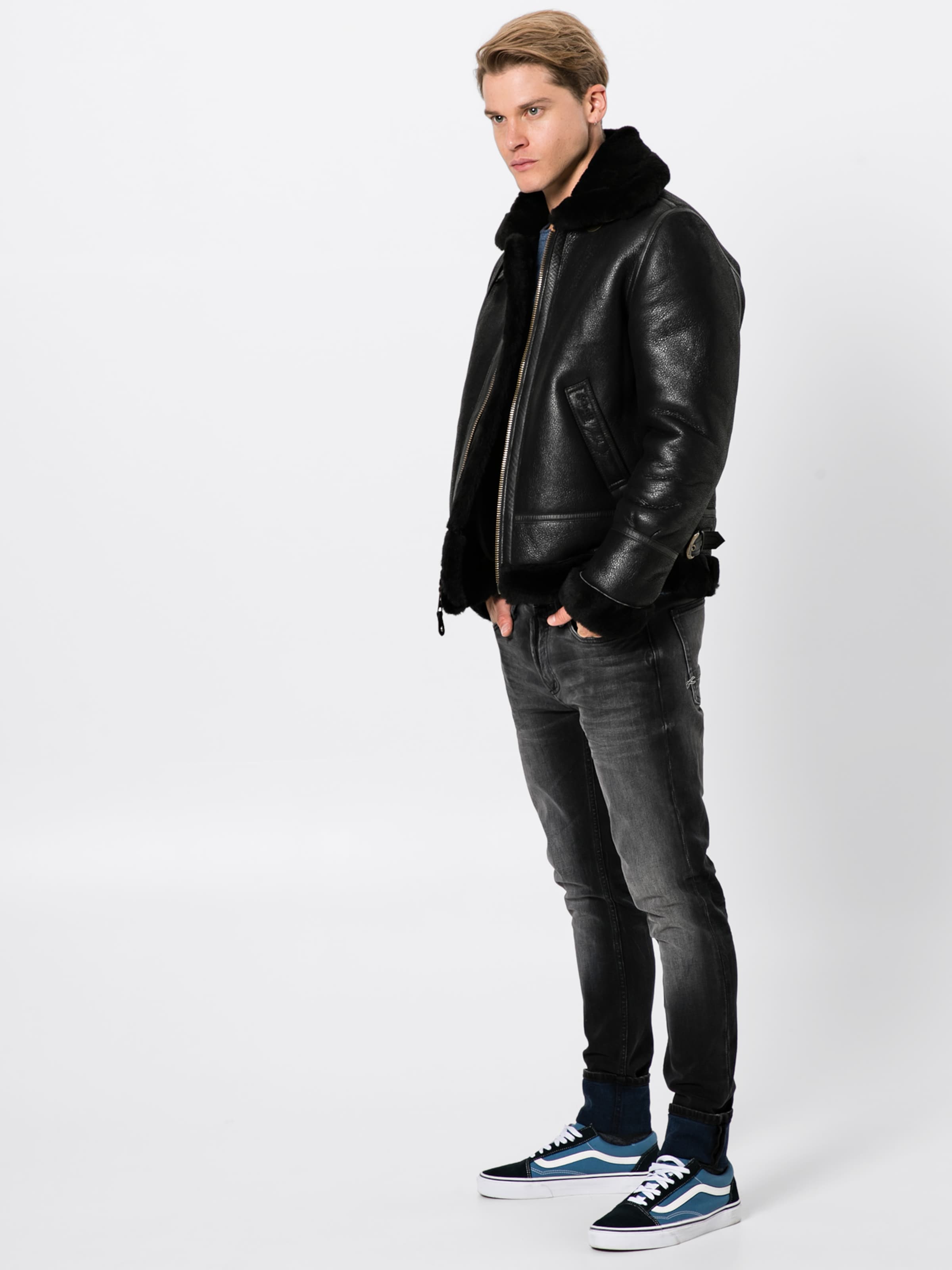 Schott NYC Geacă de primăvară-toamnă 'LC1259' pe Negru | ABOUT YOU