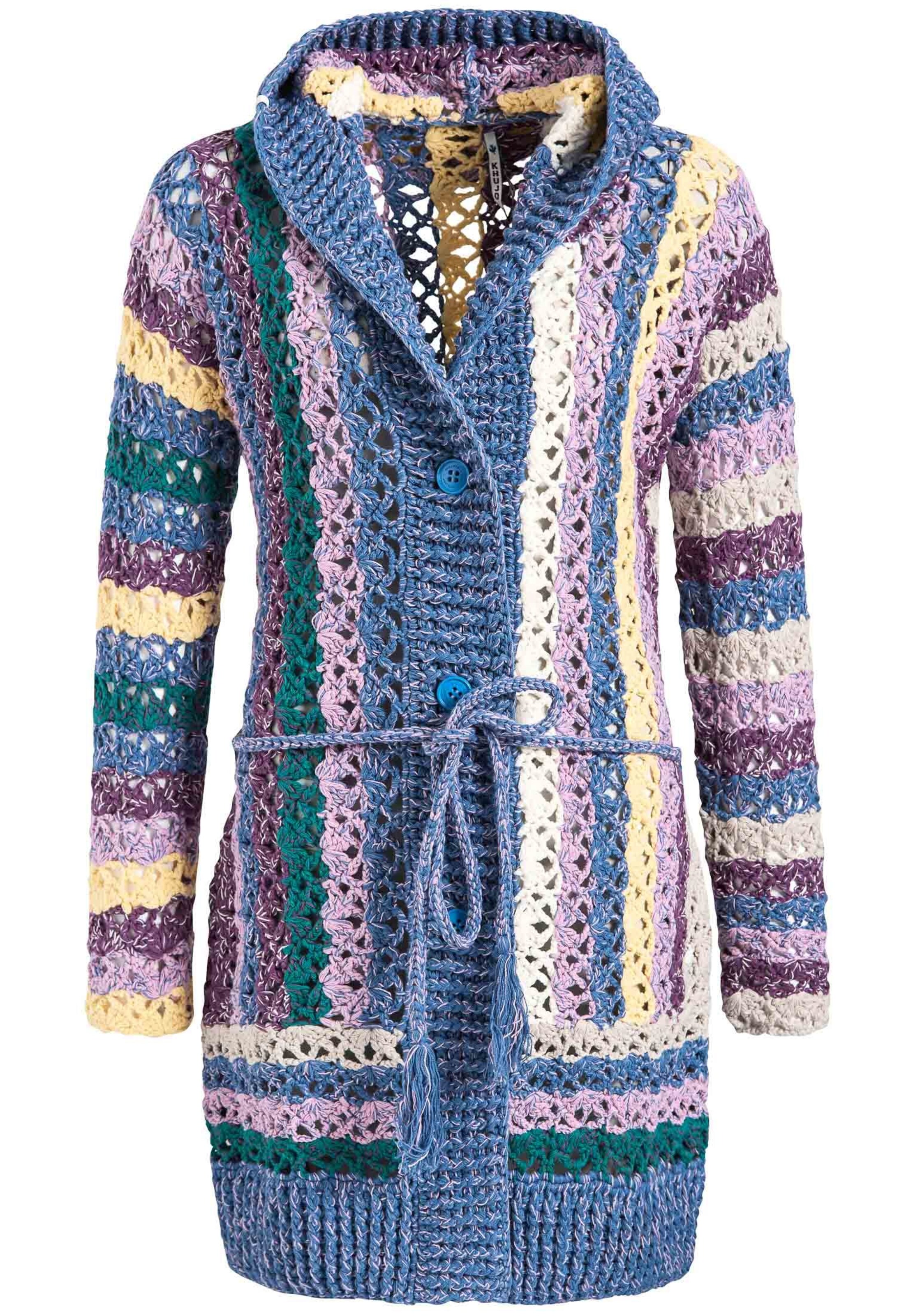 khujo - Gebreid vest 'Jesper' in de kleur Blauw gemêleerd