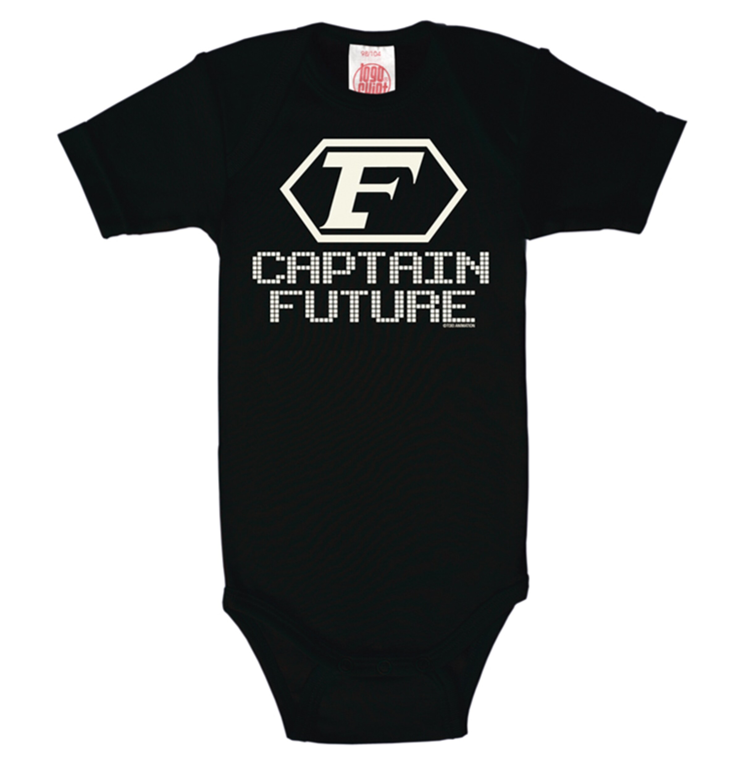 LOGOSHIRT Romper/bodysuit 'Captain Future' in Black: front