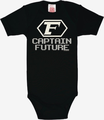 LOGOSHIRT Romper/Bodysuit 'Captain Future-Logo' in Black: front