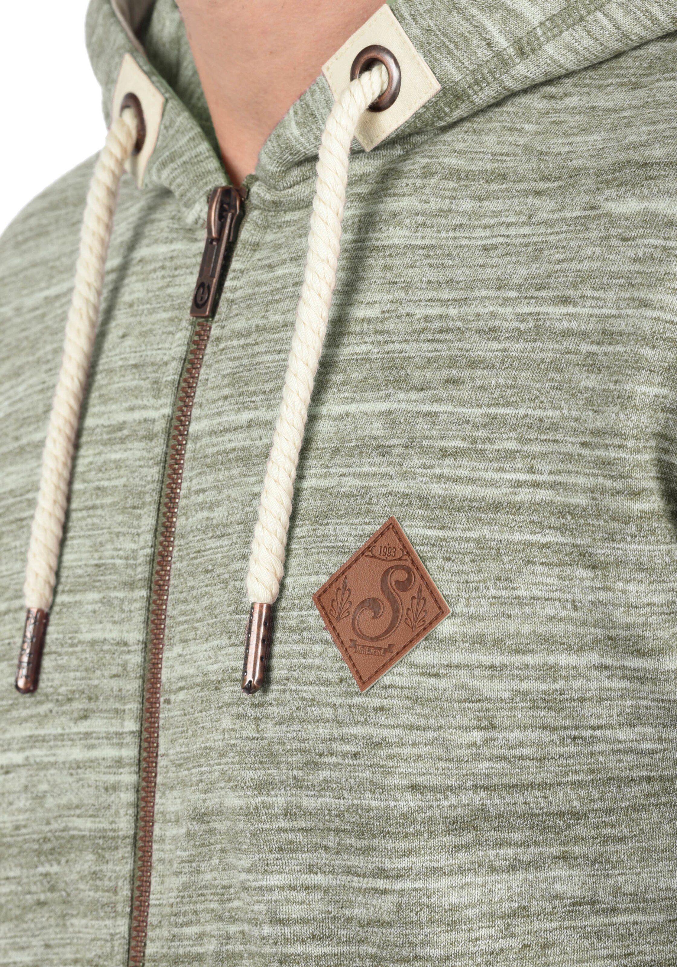 !Solid Zip-Up Hoodie 'Craig' in Green