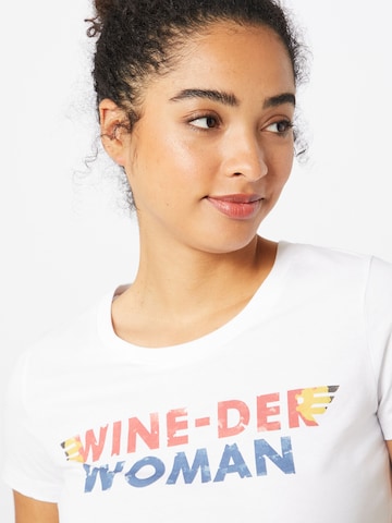 balta EINSTEIN & NEWTON Marškinėliai 'Wine Woman'