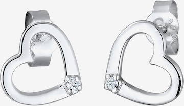 Elli DIAMONDS Earrings 'Herz' in Silver: front
