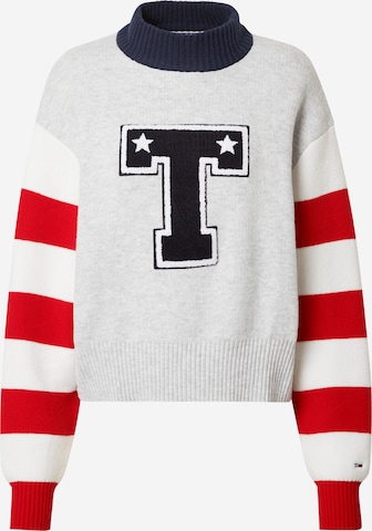 Tommy Jeans Sweater 'VARSITY' in Grey: front