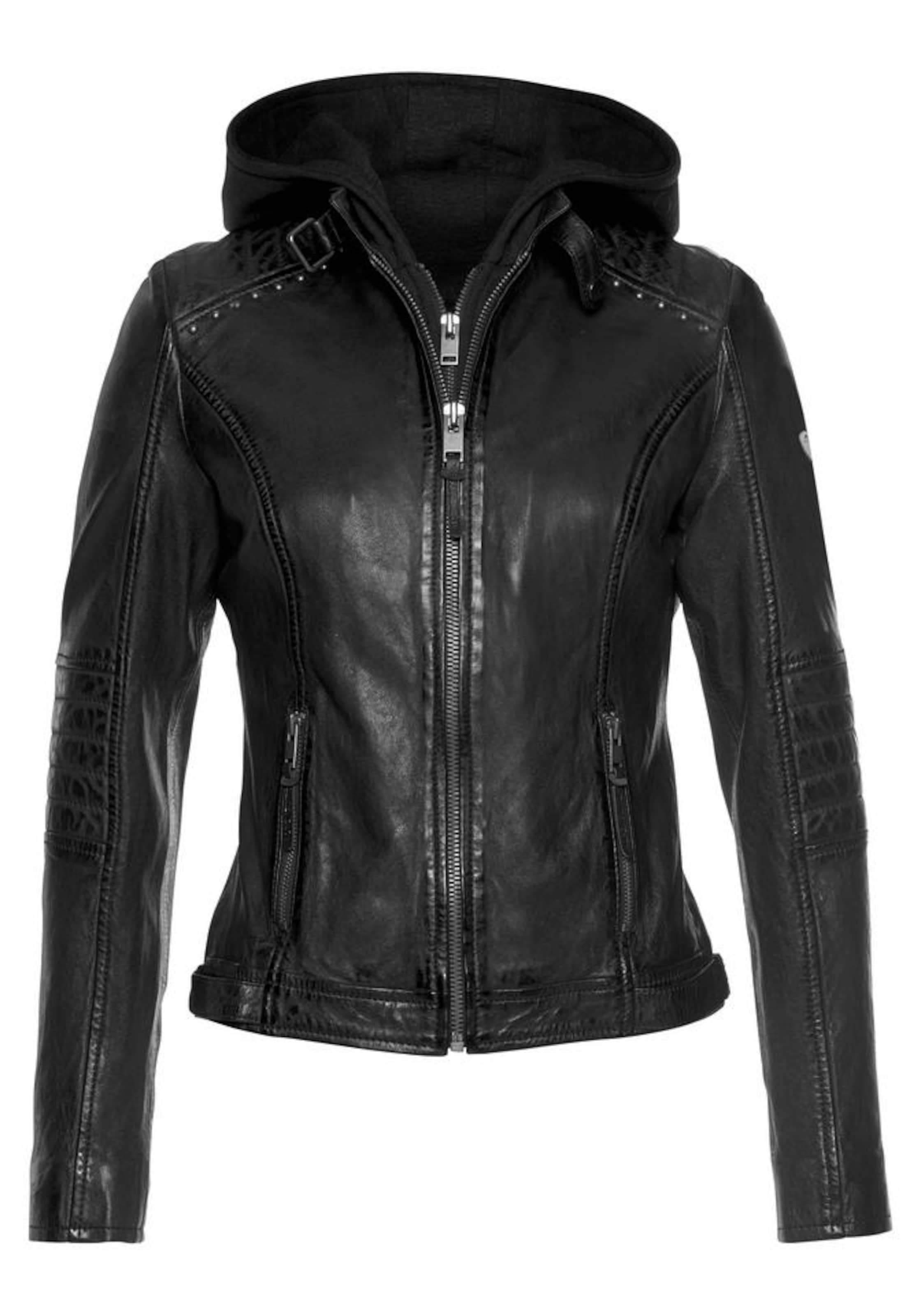 ALPENBLITZ ALPENBLITZ Lederjacke »Lissabon« in Schwarz: Vorderseite