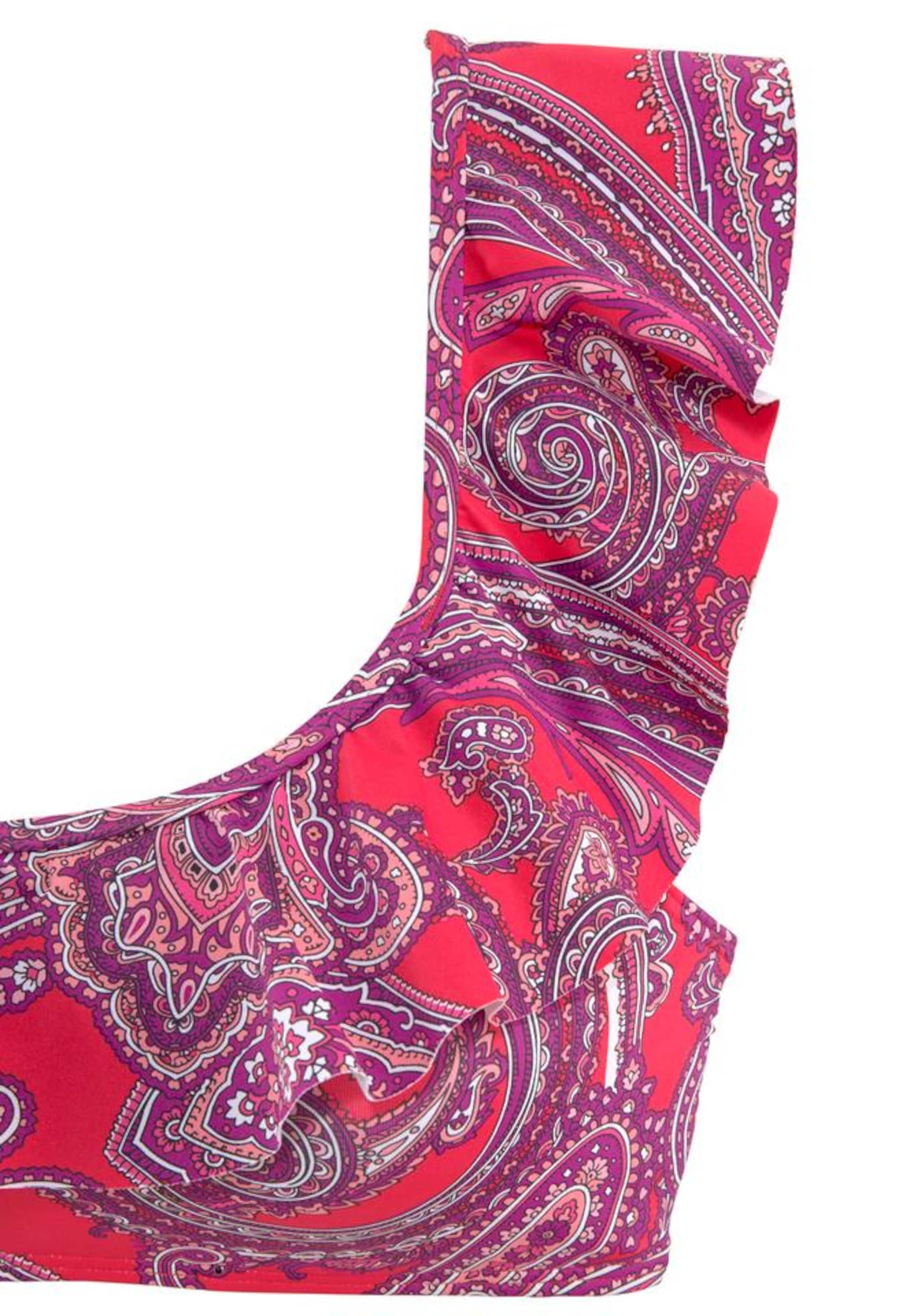 LASCANA Bez ramienok Bikinový top - Červená