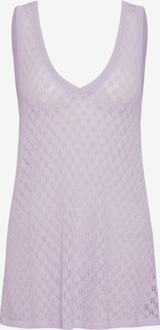 EDITED - Top de malha 'Claudine' em roxo: frente