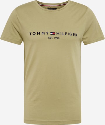 TOMMY HILFIGER Regular fit Póló - zöld: elől