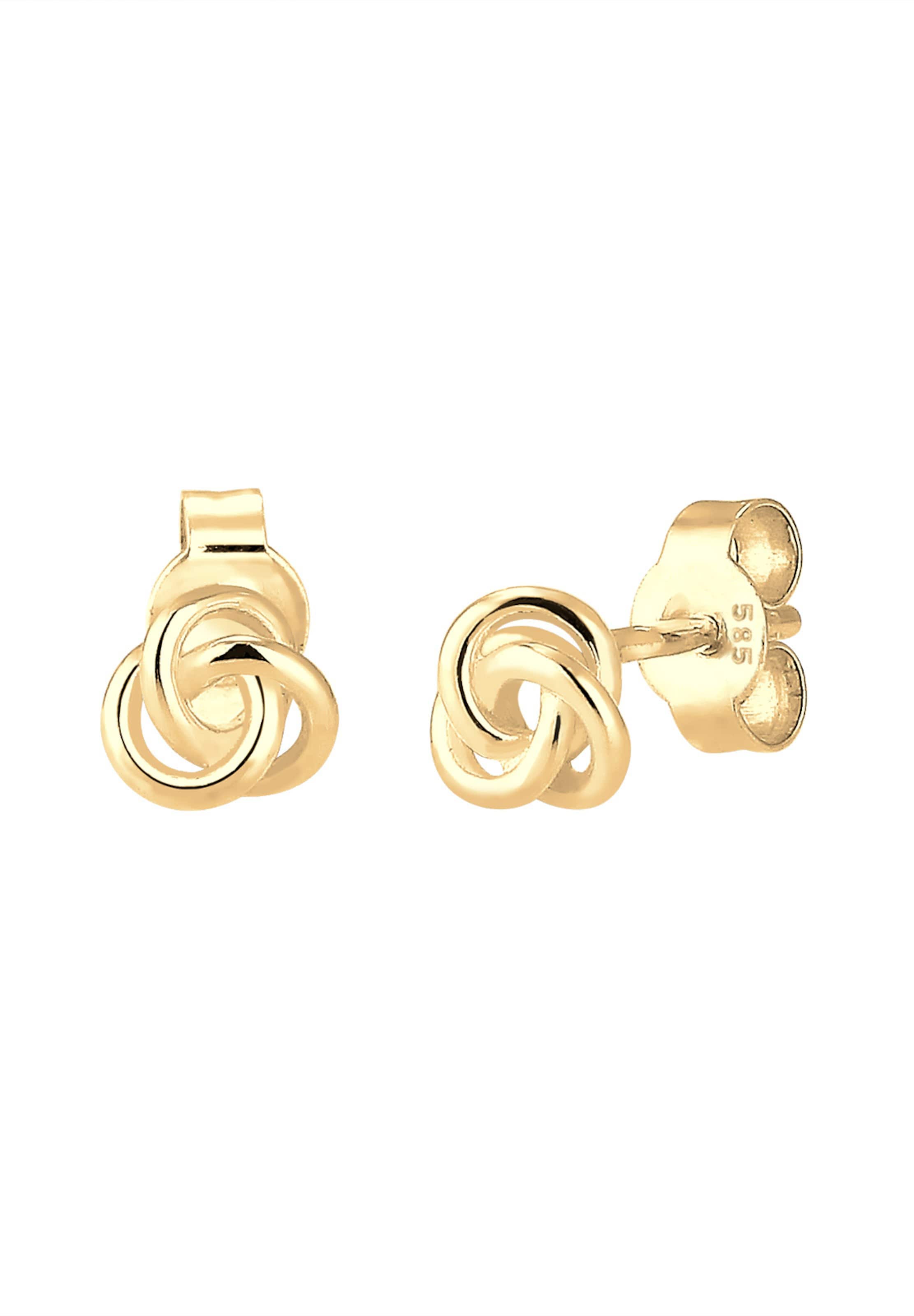 ELLI PREMIUM Ohrringe 'Knoten' in Gold: Vorderseite