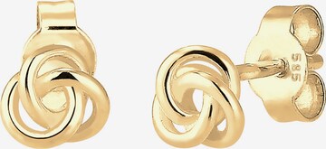 ELLI PREMIUM Earrings 'Knoten' in Gold: front