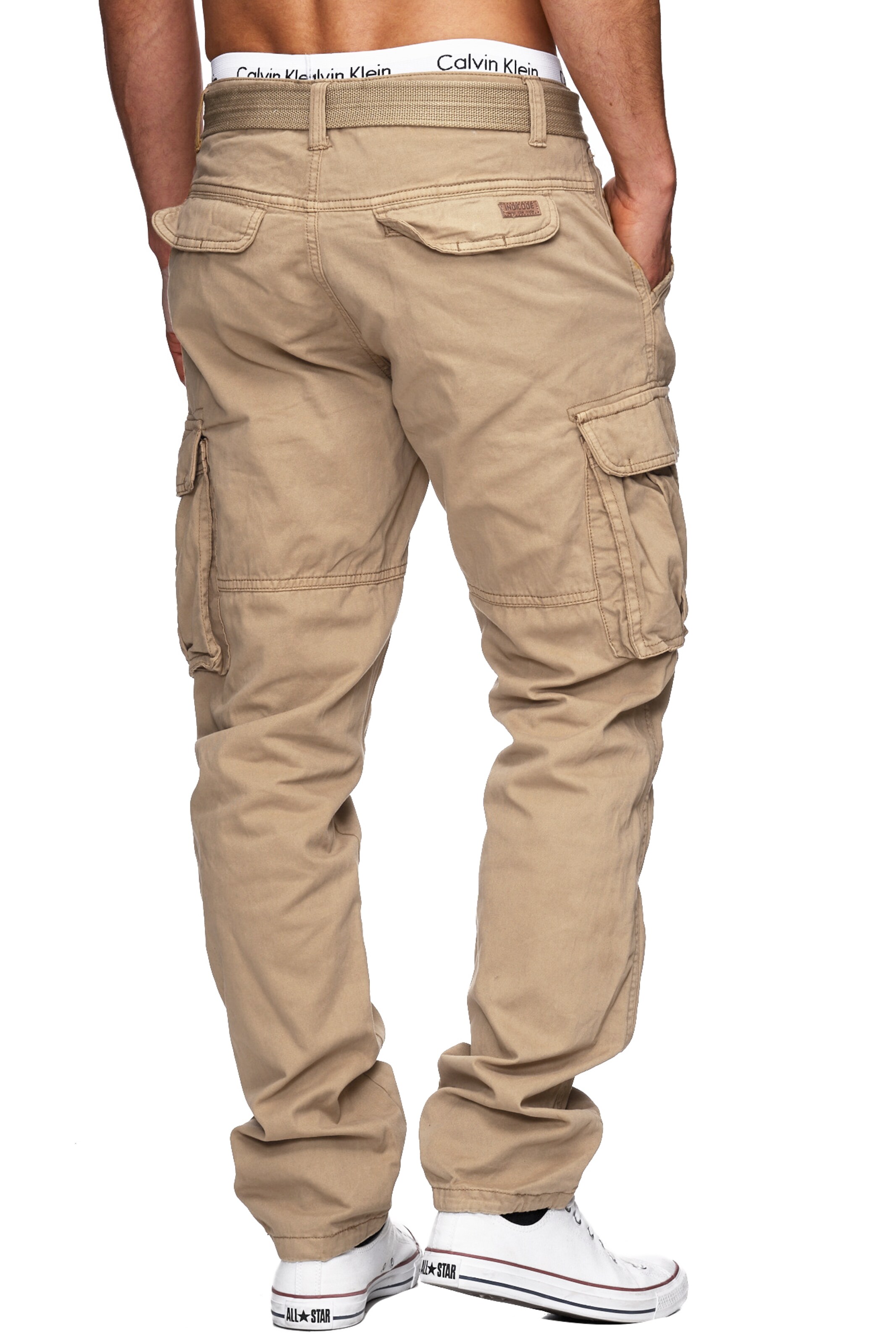 INDICODE JEANS Regular Trousers ' William ' in Beige