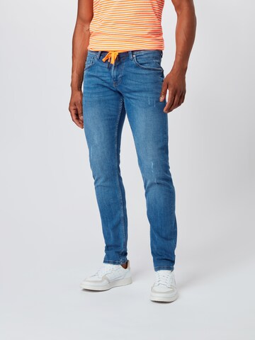 TOM TAILOR DENIM Slimfit Jeans in Blauw: voorkant