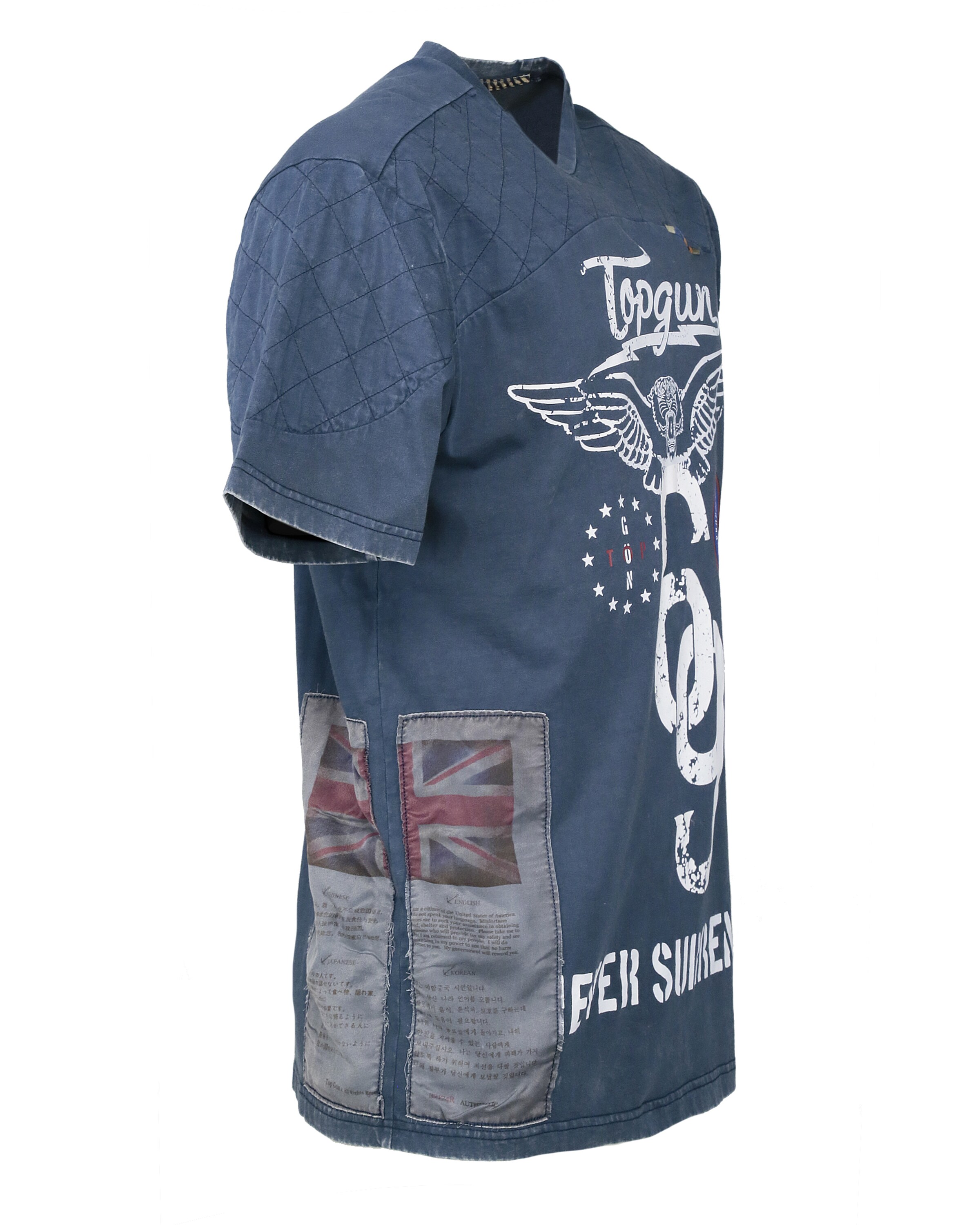 TOP GUN Shirt ' Flags ' in Blauw