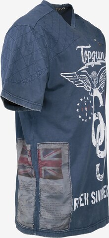 TOP GUN Shirt ' Flags ' in Blauw